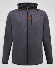 D555 Conrad Detachable Hood Bonded Fleece Zip Through Hoody Granatowy