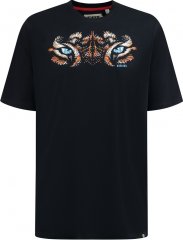 D555 Leamington Tiger Eyes Printed Crew Neck T-shirt Black