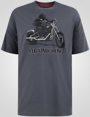 D555 Craig Gorilla Biker Koszulka z Nadrukiem Ciemnoszary