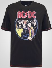 D555 Hugh Official ACDC Highway To Hell Koszulka z Nadrukiem Czarny