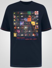 D555 Otto Official Pink Floyd 50th Anniversary Koszulka z Nadrukiem Granatowy