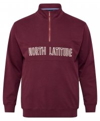 North Latitude Half Zip Bluza Bordowa