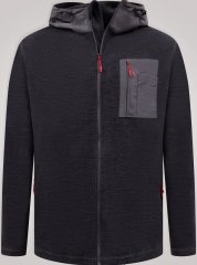 D555 Damien Micro Fleece Zip Through Hoody Czarny/Szary