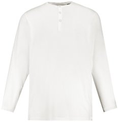 JP1880 702555 Koszulka Henley z długim rękawem Biała