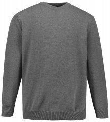 JP1880 708261 Sweter z dzianiny z okrągłym dekoltem Szara melanż