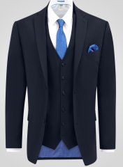 D555 Ted 4 Way Stretch Tailored Suit Jacket Granatowy