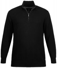 JP1880 716842 Sweter z dzianiny z suwakiem przy szyi Czarna