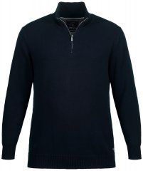 JP1880 716842 Sweter z dzianiny z suwakiem przy szyi Granatowa