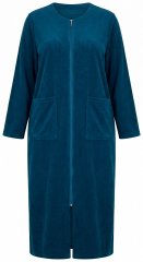 Ulla Popken 749967 Szlafrok frotte z zamkiem Petrolowa