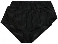 Ulla Popken 800279 Majtki w paski 2 szt. Czarna