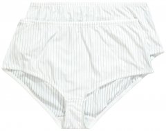 Ulla Popken 800279 Majtki w paski 2 szt. Biały