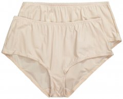 Ulla Popken 800279 Majtki w paski 2 szt. Złamana biel
