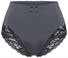 Ulla Popken 809385 Majtki modelujące z koronką Antracytowa