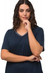 Ulla Popken 819289 Koszula nocna z krótkim rękawem 2 szt. Granatowa