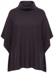 Ulla Popken 820620 Sweter ponczo z golfem Mahoniowa