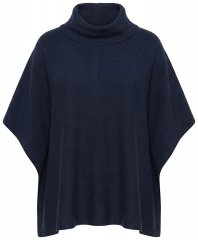 Ulla Popken 820620 Sweter ponczo z golfem Granatowa