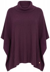Ulla Popken 820620 Sweter ponczo z golfem Śliwkowa