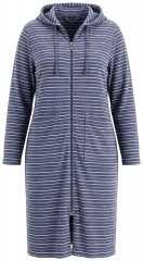 Ulla Popken 821543 Szlafrok frotte w paski Antracytowa