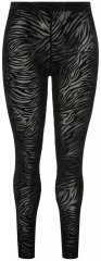 Ulla Popken 822286 Legginsy rajstopowe w zwierzęcy wzór Czarna