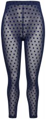 Ulla Popken 823383 Legginsy rajstopowe w kropki Granatowa