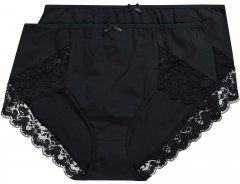 Ulla Popken 824106 Majtki z koronką 2 szt. Czarna