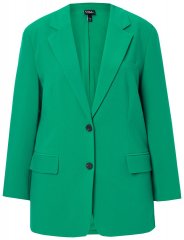 Ulla Popken 826487 Marynarka oversize z kieszeniami z klapką Szmaragdowa