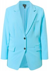 Ulla Popken 826487 Marynarka oversize z kieszeniami z klapką Jasnoturkusowa