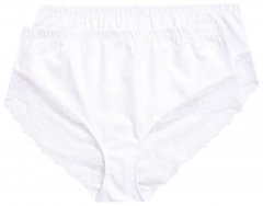 Ulla Popken 830094 Majtki z koronką 2 szt. Biały