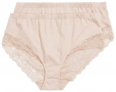Ulla Popken 830094 Majtki z koronką 2 szt. Beżowa