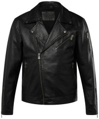 JP1880 830586 Kurtka biker z nappy jagnięcej Czarna