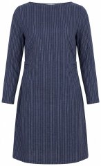 Ulla Popken 834371 Sukienka dresowa w paski Granatowa