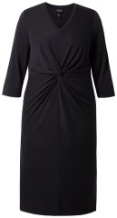 Ulla Popken 836514 Sukienka midi z rękawem 3/4 Czarna