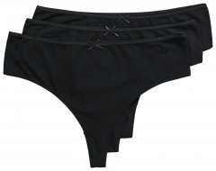 Ulla Popken 838637 Stringi 3 szt. Czarna
