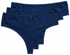 Ulla Popken 838637 Stringi 3 szt. Granatowa