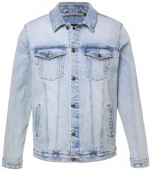 Men+ 394 Kurtka jeansowa z kieszeniami na piersi Jasnoniebieski