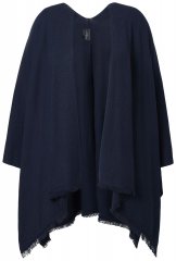 Ulla Popken 841117 Dzianinowe ponczo oversize z kryształkami Granatowa