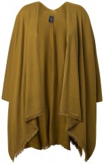 Ulla Popken 841117 Dzianinowe ponczo oversize z kryształkami Oliwkowa