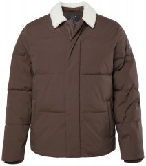 JP1880 842508 Kurtka z kołnierzem teddy Orzechowa