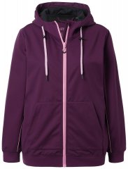 Ulla Popken 843186 Wodoodpychająca kurtka softshell z odblaskami Bordowa