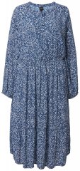 Ulla Popken 844594 Sukienka midi w kwiaty Granatowa