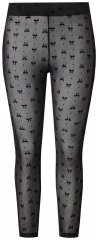 Ulla Popken 844970 Wzorzyste legginsy rajstopowe Czarna