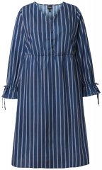 Ulla Popken 845863 Sukienka w paski z dekoltem w szpic Granatowa