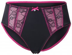 Ulla Popken 845885 Majtki w kwiaty z koronką Różowa