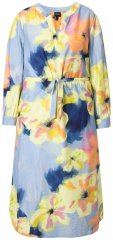 Ulla Popken 846330 Sukienka maxi w kwiaty Jasnoniebieska