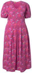 Ulla Popken 847409 Wzorzysta sukienka maxi Jagodowa