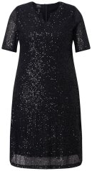 Ulla Popken 848140 Sukienka z cekinami Czarna