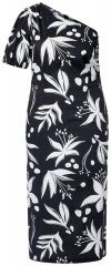Ulla Popken 848510 Sukienka midi w kwiaty Czarna