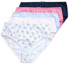 Ulla Popken 849098 Majtki w kwiaty 5 szt. Jasnoniebieska