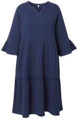 Ulla Popken 849856 Sukienka z falbanami Granatowa