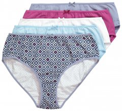 Ulla Popken 850077 Wzorzyste majtki 5 szt. Jasnoniebieska